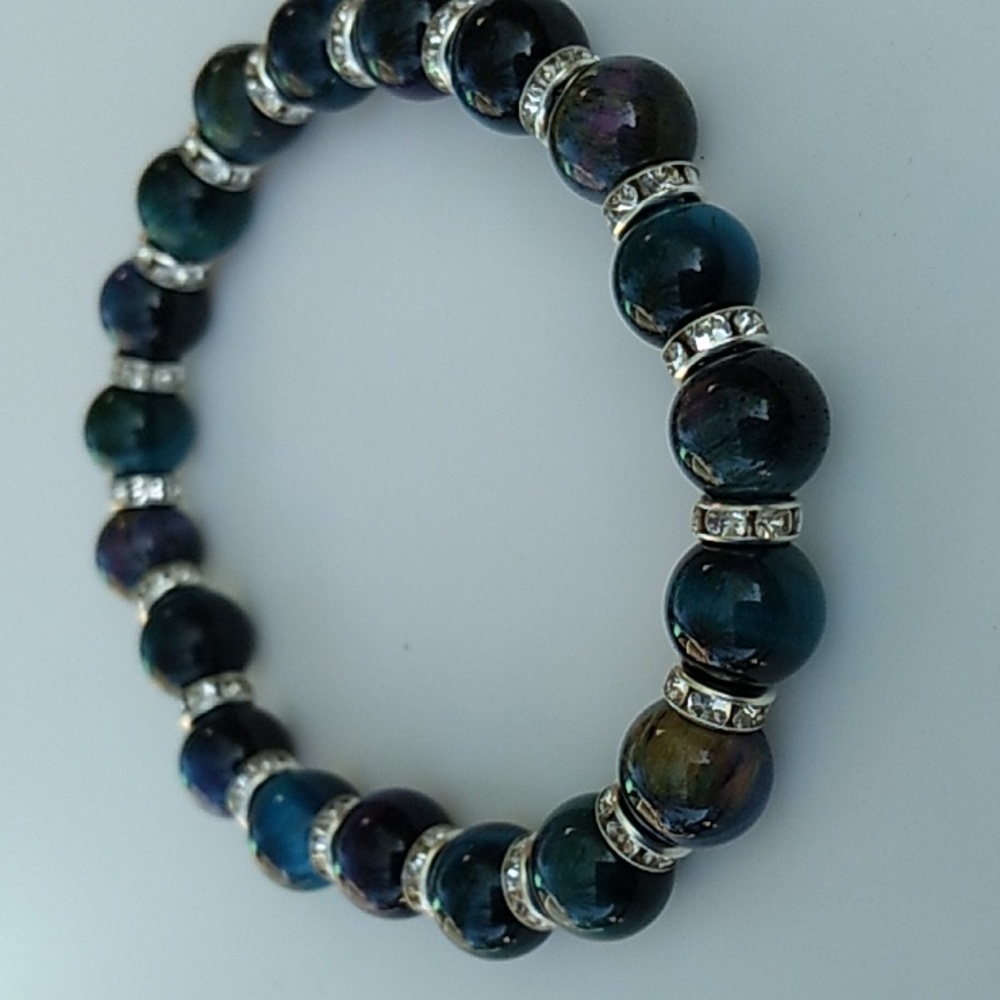 Blue Tigers Eye stretch bracelet
